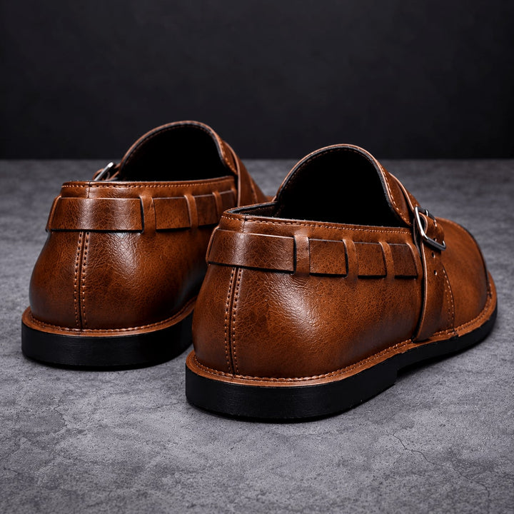 Mocassins à boucle en cuir
