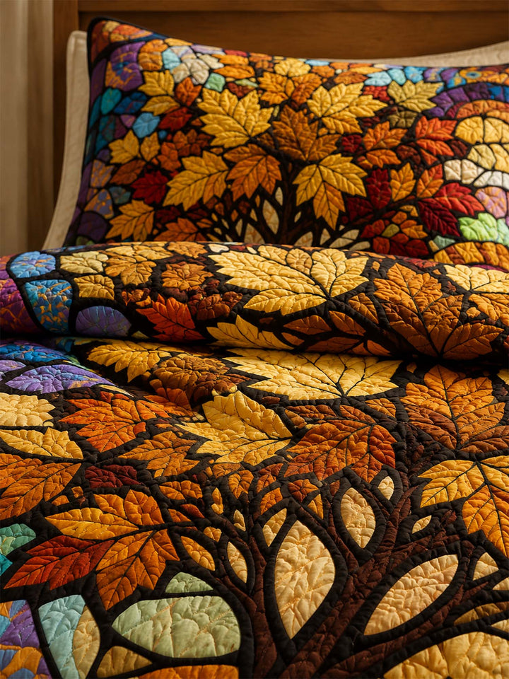 Ensemble de literie matelassé 3 pièces Arbre de Vie Automne