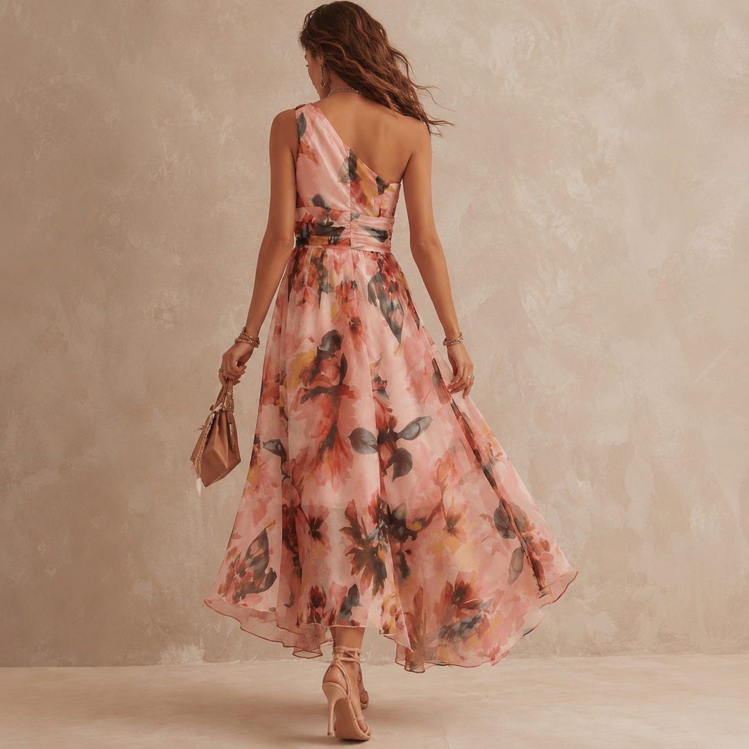 Aurora – Robe fleurie asymétrique