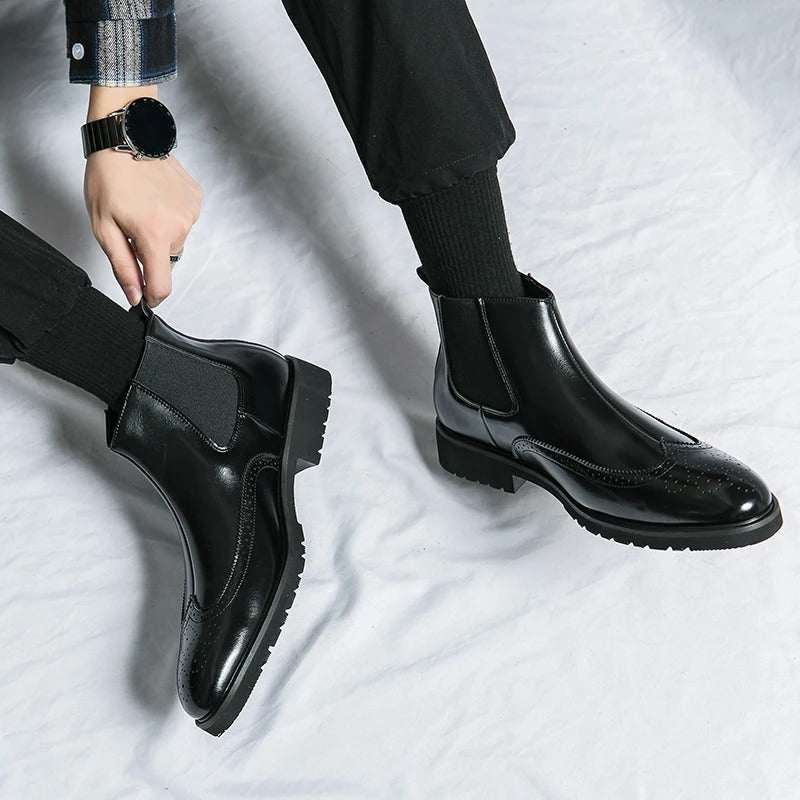 Bottes Chelsea en Cuir Véritable