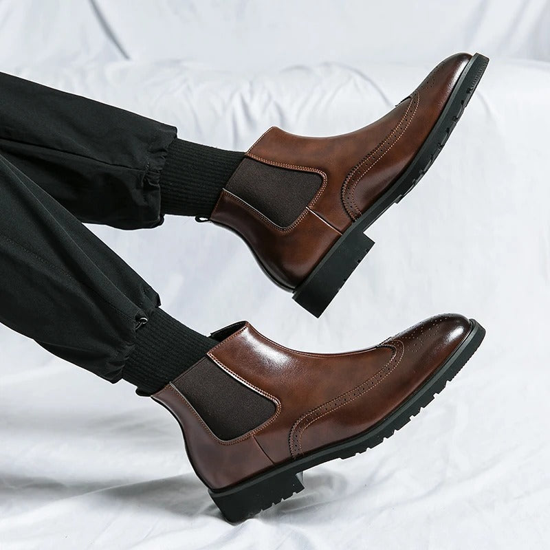 Bottes Chelsea en Cuir Véritable