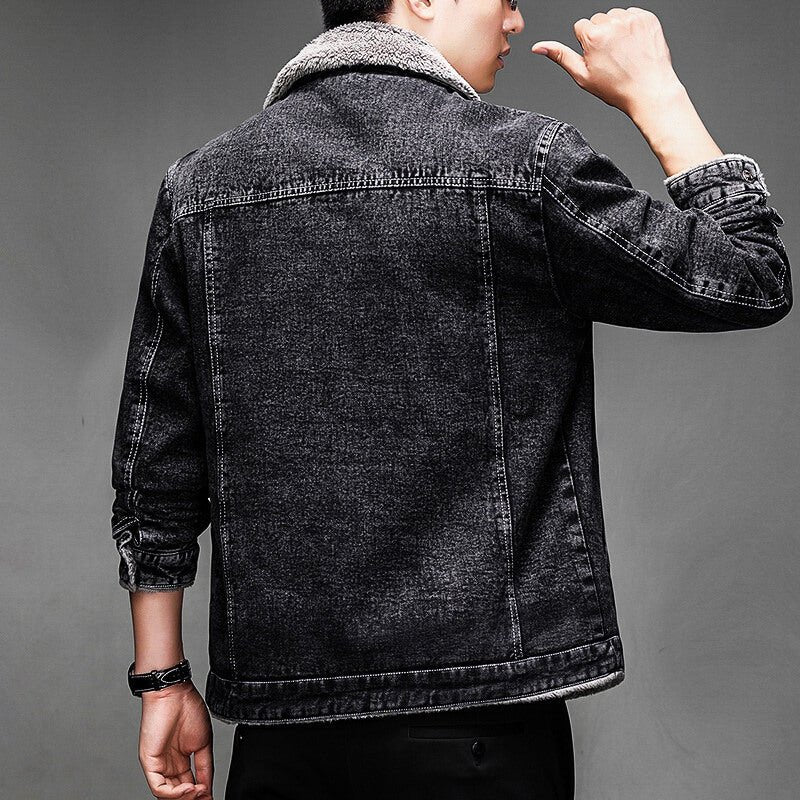 Giacca Calvin in Denim Sherpa