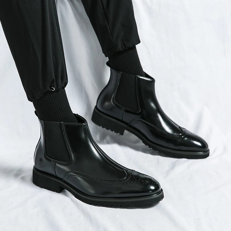 Bottes Chelsea en Cuir Véritable