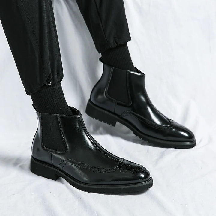 Bottes Chelsea en Cuir Véritable