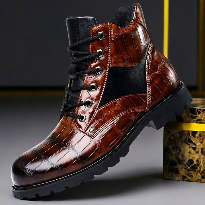 Bottes en cuir embossé Chase