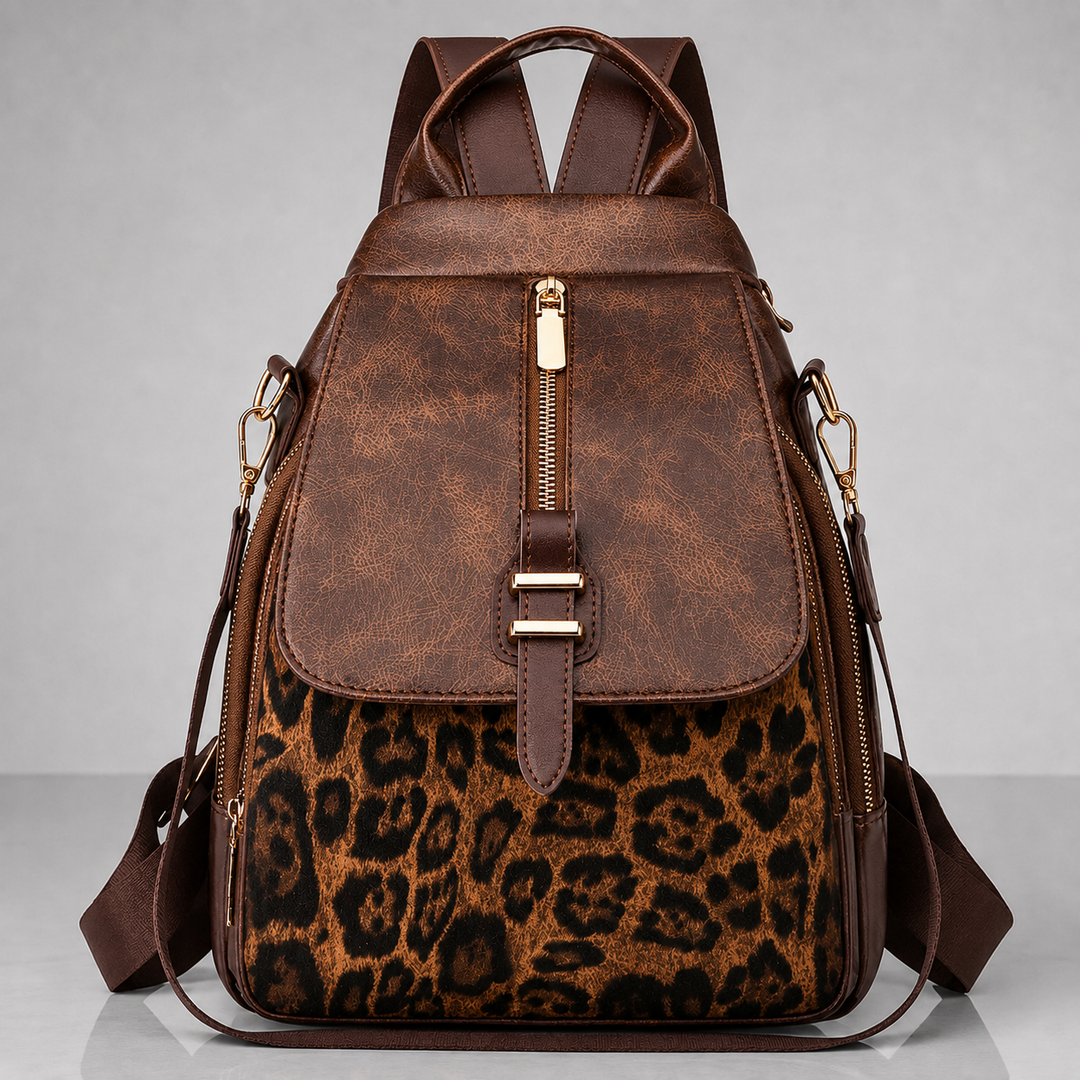 SAC À DOS EN CUIR LÉOPARD LILIAN