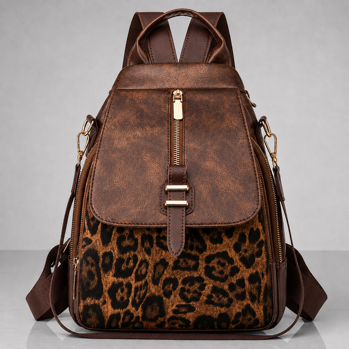 SAC À DOS EN CUIR LÉOPARD LILIAN
