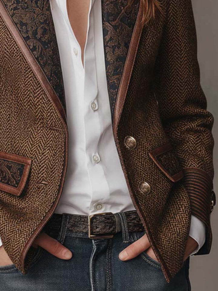 Blazer Femme Imprimé Herringbone