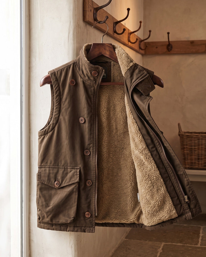Gilet en Coton avec Doublure Sherpa