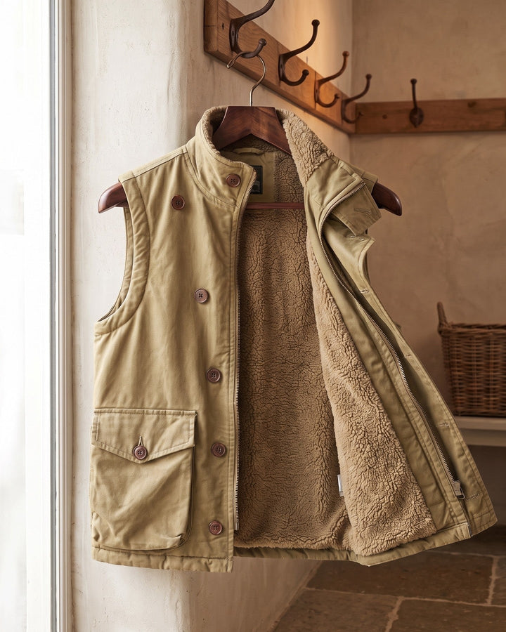 Gilet en Coton avec Doublure Sherpa