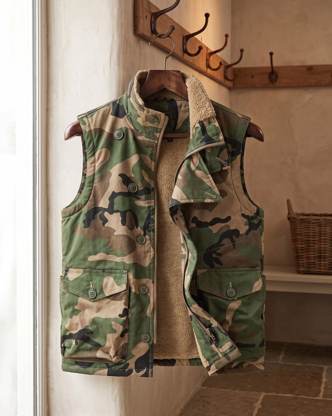 Gilet en Coton avec Doublure Sherpa