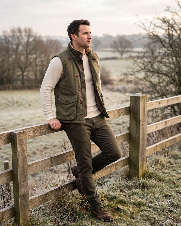 Gilet en Coton avec Doublure Sherpa