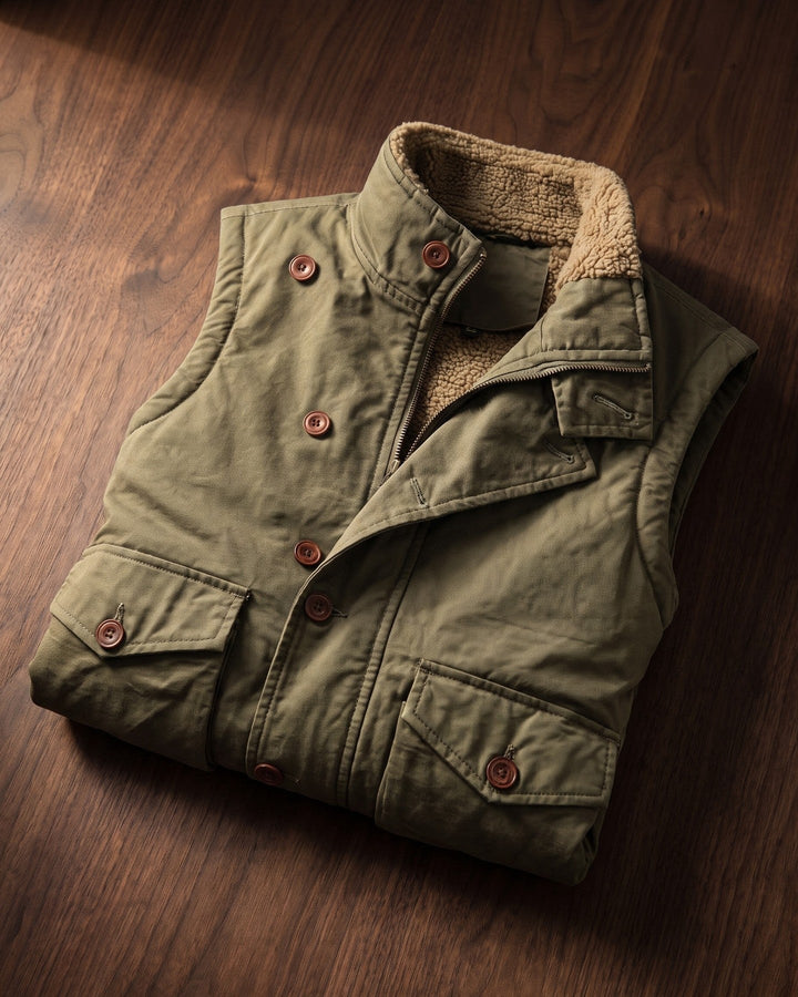 Gilet en Coton avec Doublure Sherpa