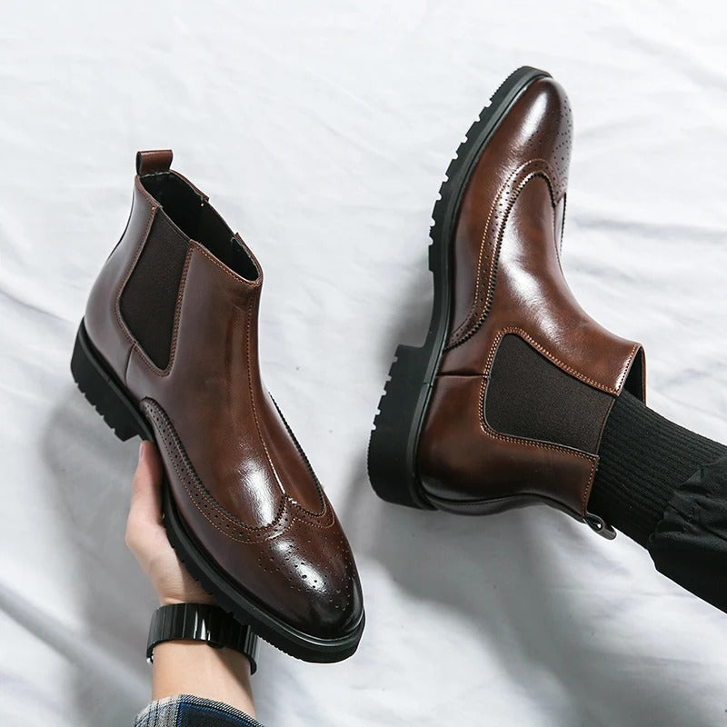 Bottes Chelsea en Cuir Véritable