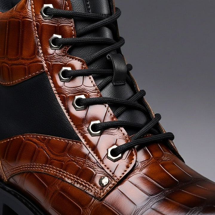 Bottes en cuir embossé Chase