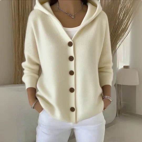 Émeline | Cardigan Capuche Boutonné
