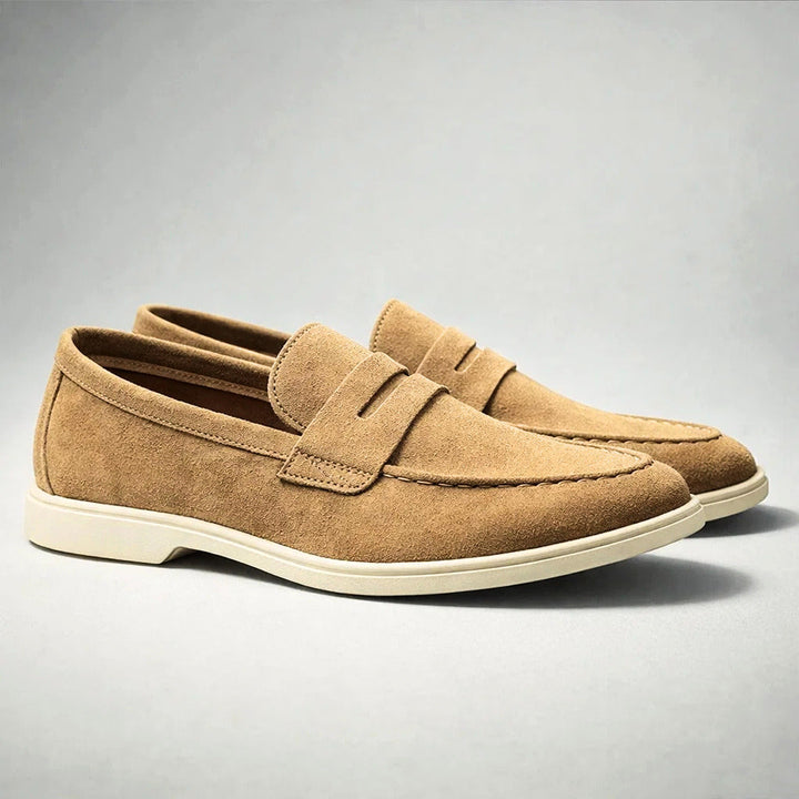 MOCASSINS EN SUÈDE MARINO