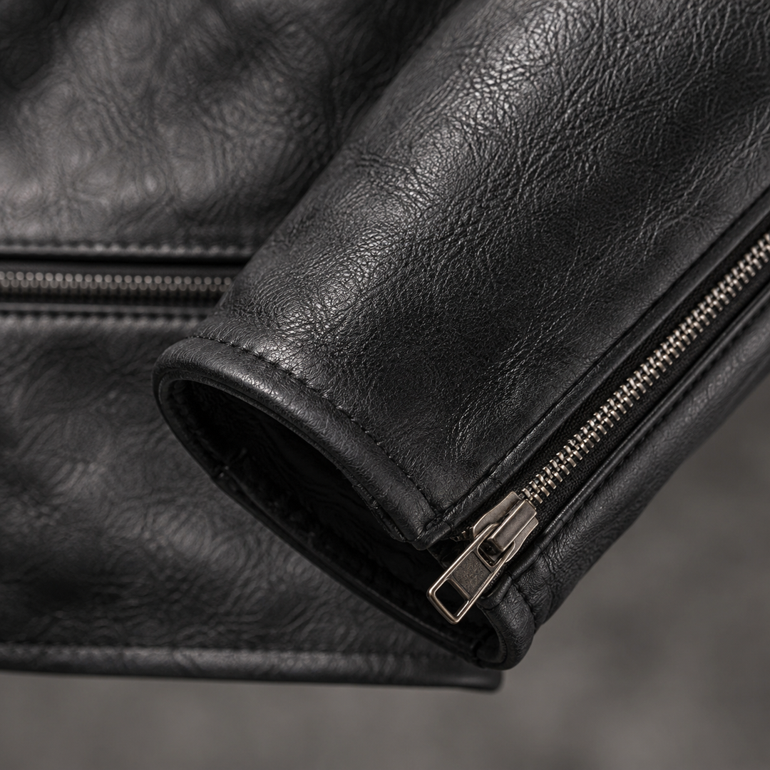 Maddox | Blouson biker en cuir vintage