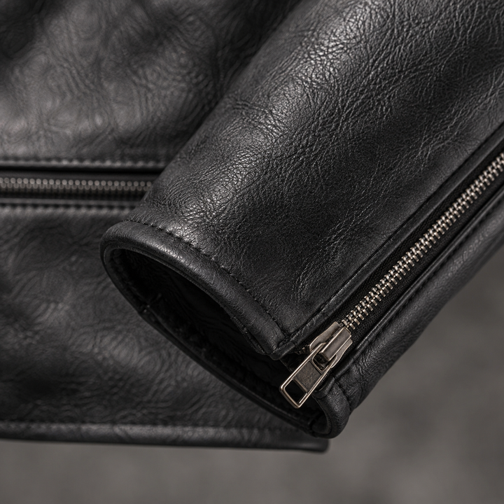 Maddox | Blouson biker en cuir vintage