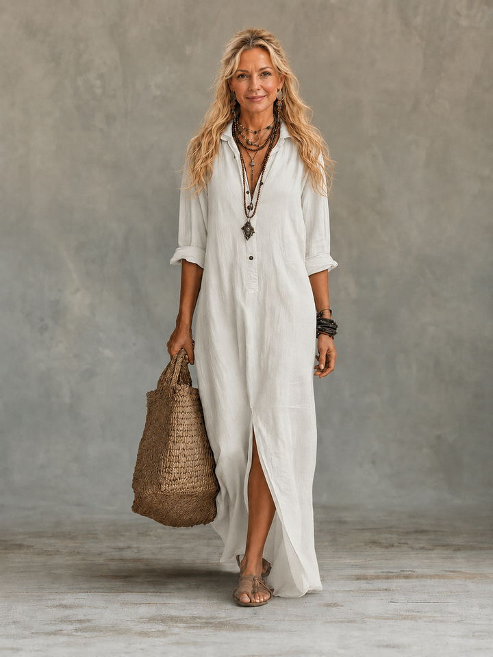 Vivienne | Robe Maxi Boutonnée pour Femmes