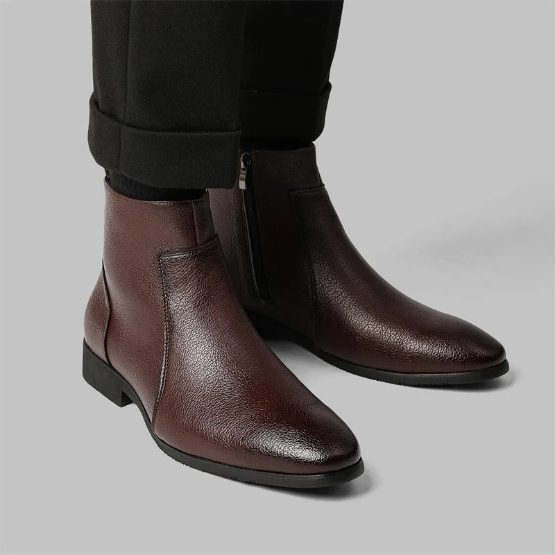 Bottes en cuir avec fermeture éclair Mercer