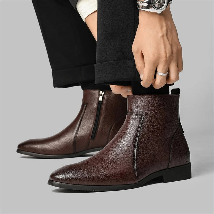 Bottes en cuir avec fermeture éclair Mercer
