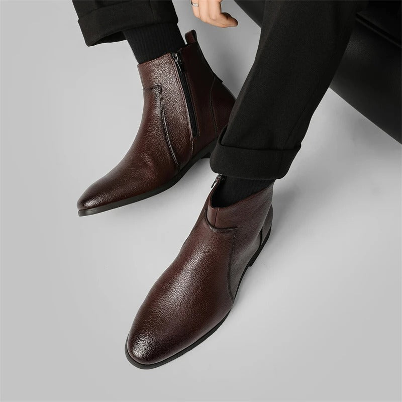 Bottes en cuir avec fermeture éclair Mercer