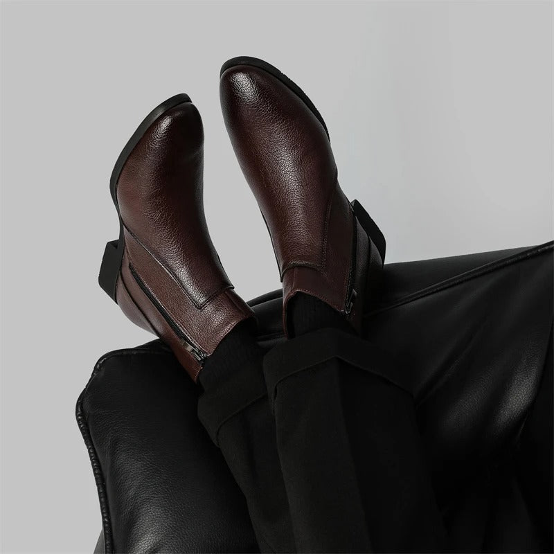 Bottes en cuir avec fermeture éclair Mercer