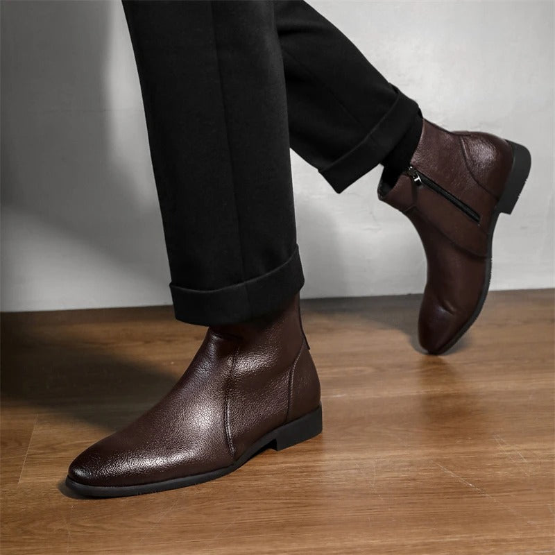 Bottes en cuir avec fermeture éclair Mercer