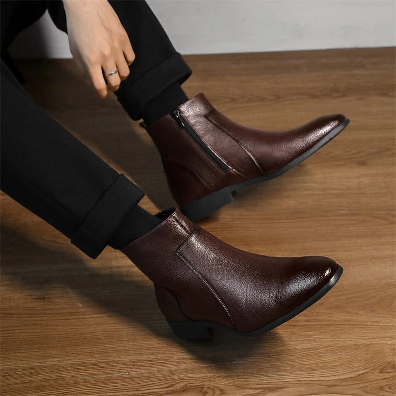 Bottes en cuir avec fermeture éclair Mercer