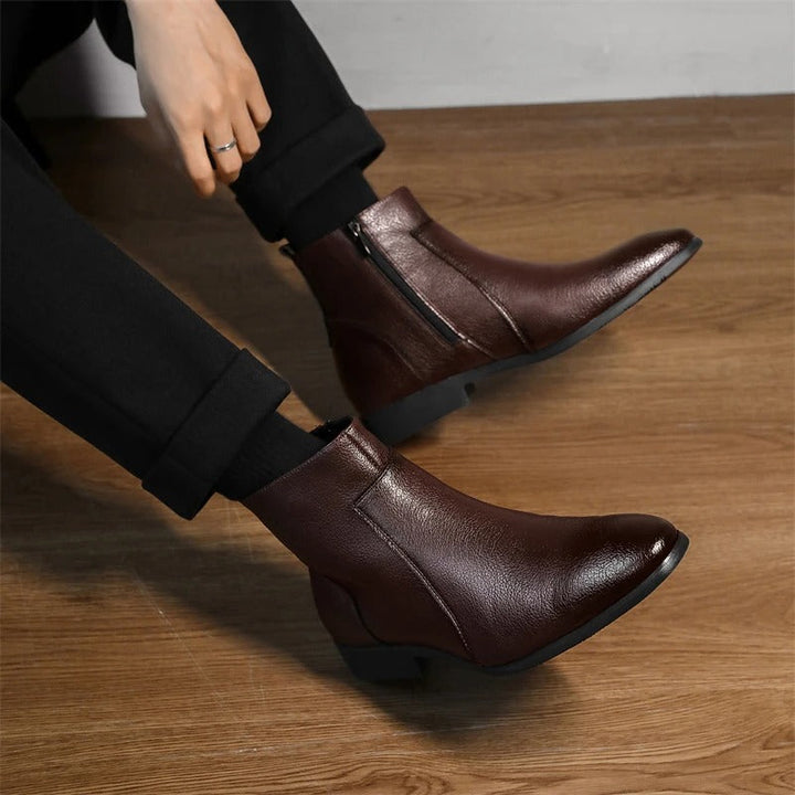 Bottes en cuir avec fermeture éclair Mercer