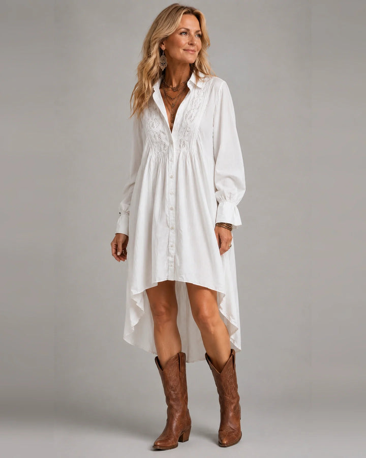 Lucia | Robe Chemise Détail en Dentelle