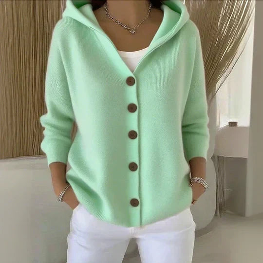 Émeline | Cardigan Capuche Boutonné