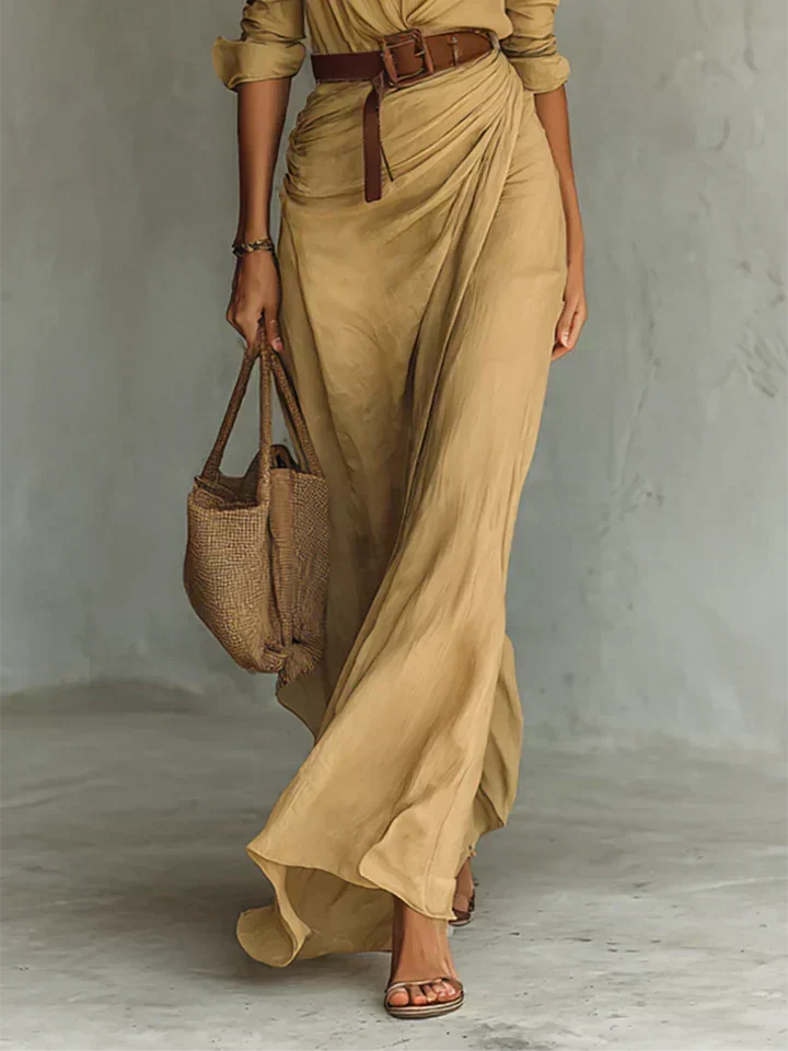 Camila | Robe Maxi Enveloppante avec Col