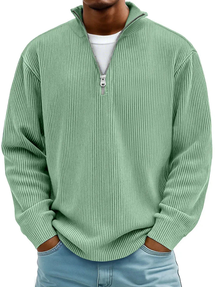 Pull Zippé Côtelé