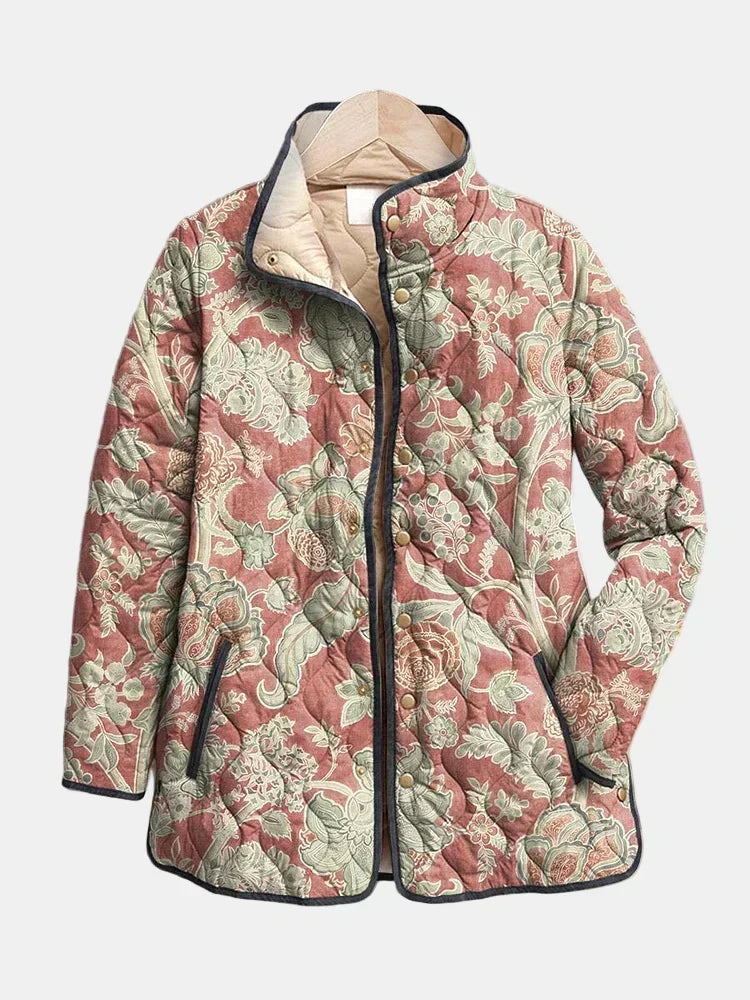 Naya | Veste Matelassée Vintage à Fleurs