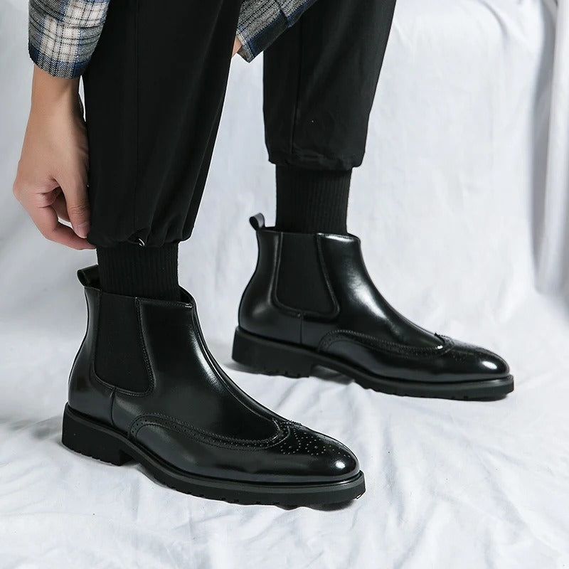 Bottes Chelsea en Cuir Véritable