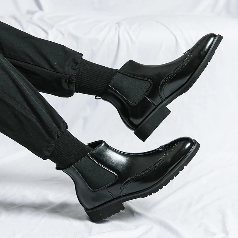 Bottes Chelsea en Cuir Véritable