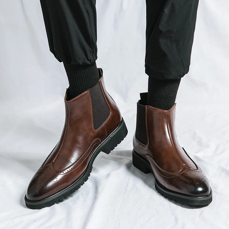 Bottes Chelsea en Cuir Véritable