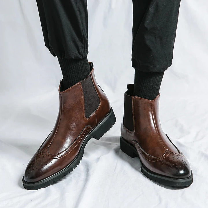 Bottes Chelsea en Cuir Véritable