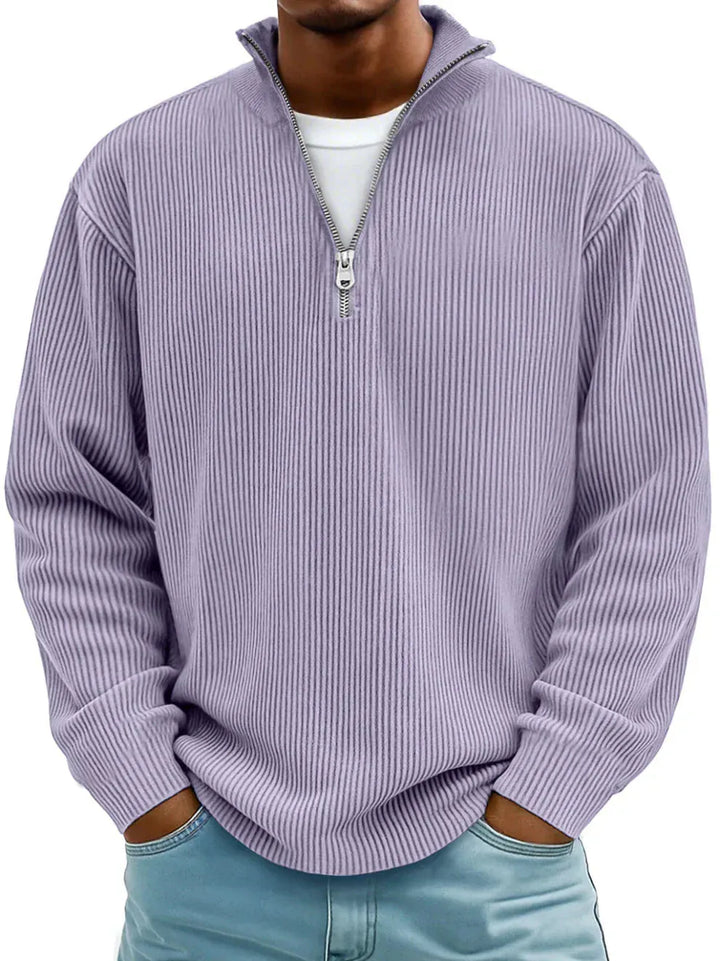Pull Zippé Côtelé