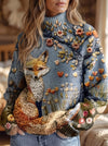Alessia | Pull à Col Montant Brodé avec Renard
