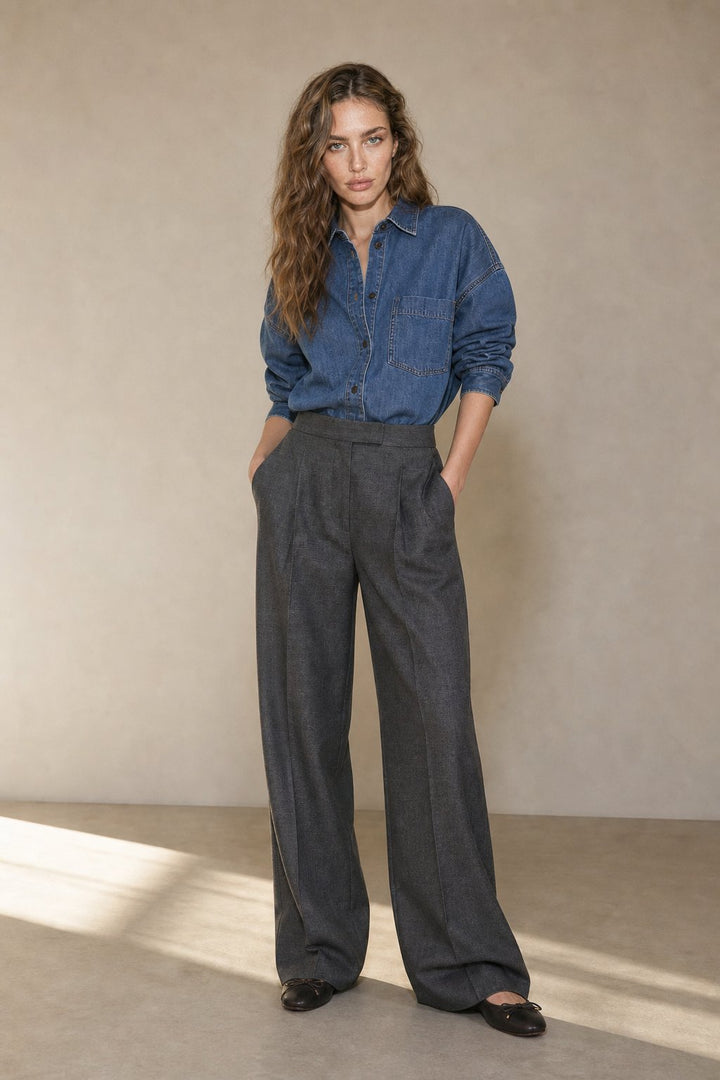 Pantalon Drapé à Jambes Larges Firenze