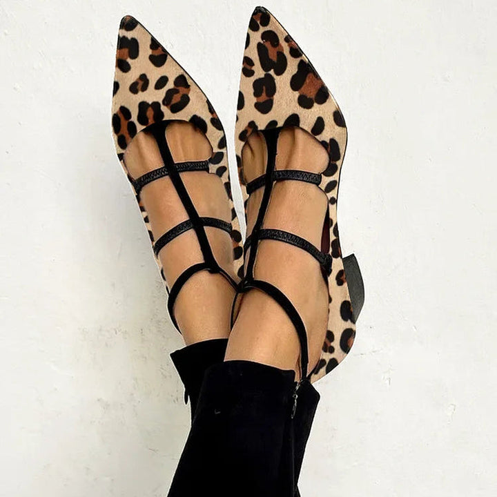 Franca | Chaussures à Talons avec Sangle Léopard