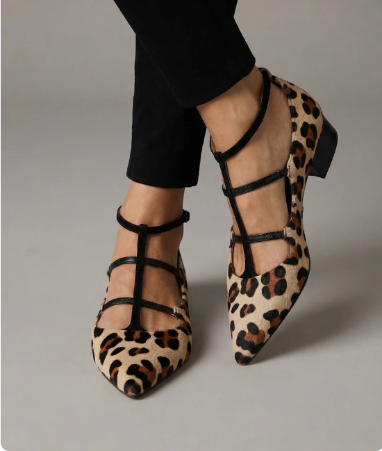 Franca | Chaussures à Talons avec Sangle Léopard
