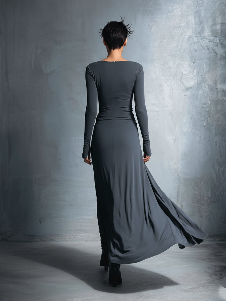 Liliana | Robe Maxi Drapée à Nouer sur le Côté