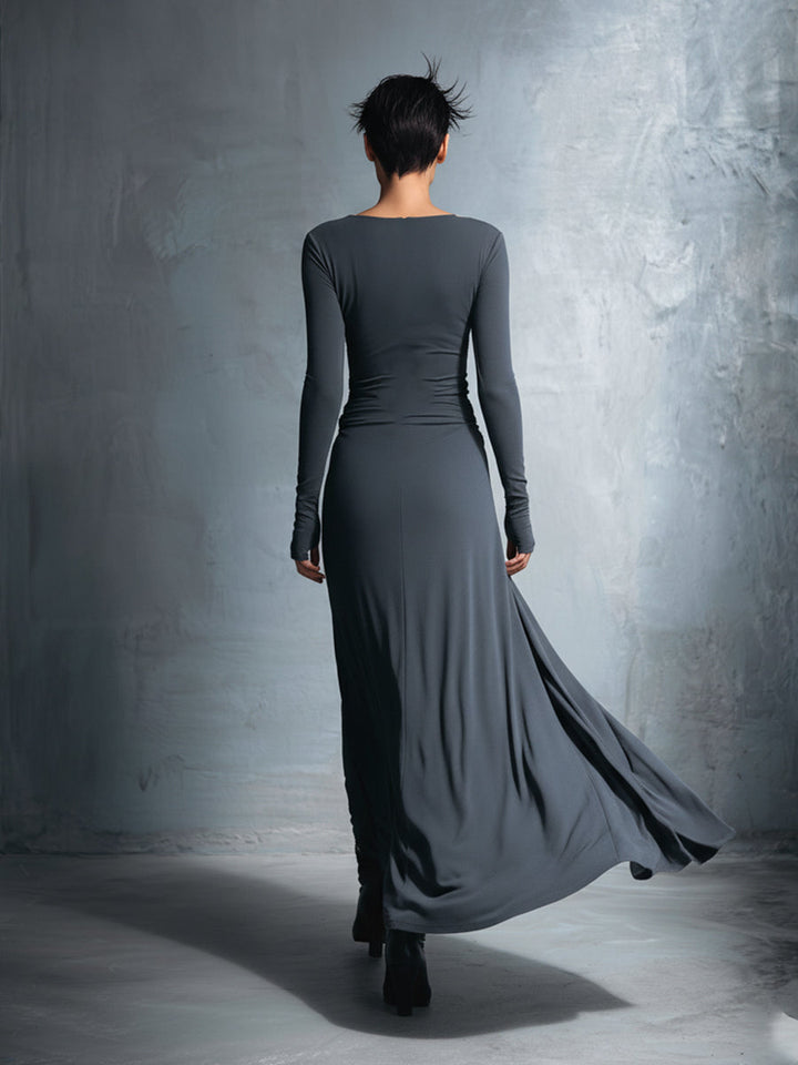 Liliana | Robe Maxi Drapée à Nouer sur le Côté