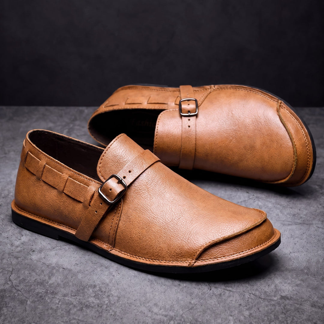 Mocassins à boucle en cuir