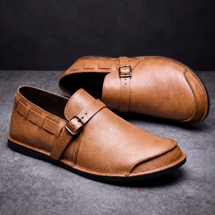 Mocassins à boucle en cuir