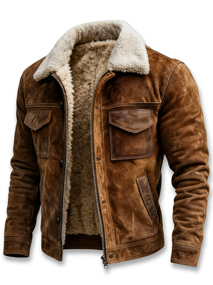 Veste en cuir Sherpa